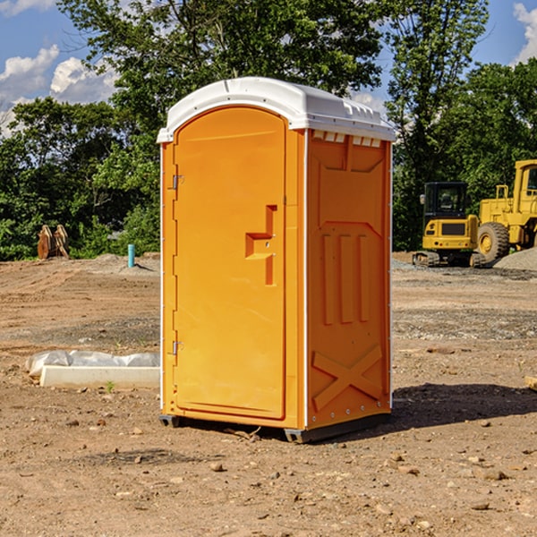 how often are the portable restrooms cleaned and serviced during a rental period in Gibson County IN